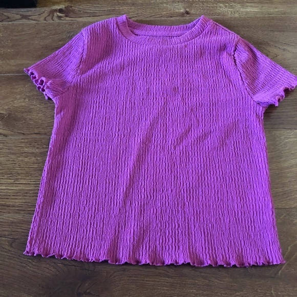 Wonder Nation pink crinkle short sleeve top in size M (7-8) - Picture 1 of 4